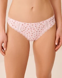 Culotte tanga coton et détails de dentelle