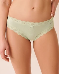 Cotton and Lace Trim Cheeky Panty