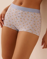 Cotton and Logo Elastic Band High Waist Boyshort Panty