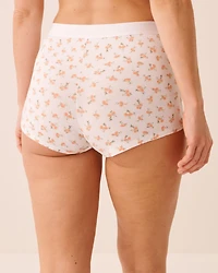 Culotte garçonne taille haute coton et bande élastique logo