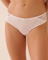 Culotte cheeky en microfibre et dentelle