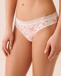 Culotte tanga ultra douce bordure de dentelle