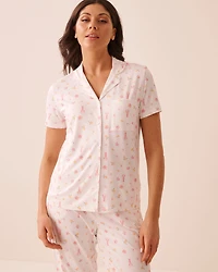 Watercolour Floral Print Super Soft Button-down Shirt