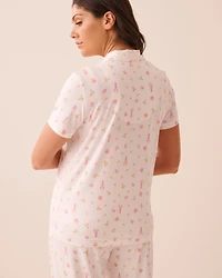 Watercolour Floral Print Super Soft Button-down Shirt