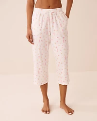 Capri de pyjama ultra doux imprimé floral aquarelle