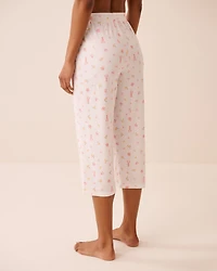 Watercolour Floral Print Super Soft Pajama Capris