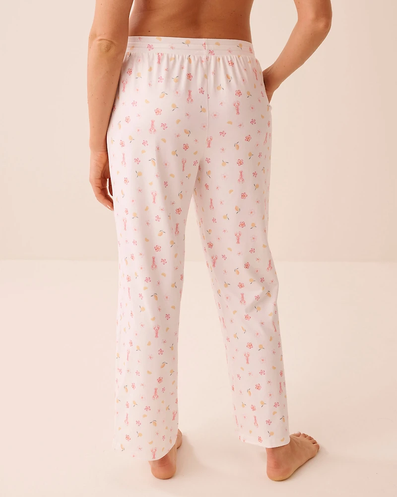 Pantalon de pyjama ultra doux imprimé floral aquarelle