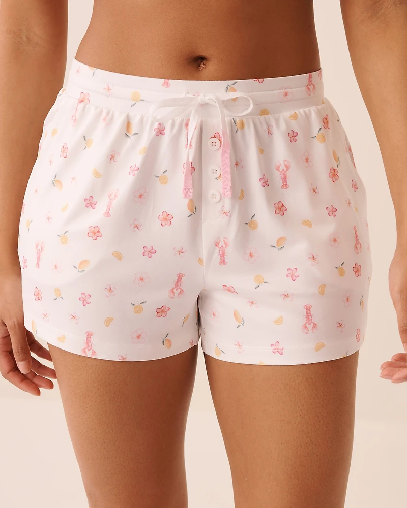 Watercolour Floral Print Super Soft Pajama Shorts