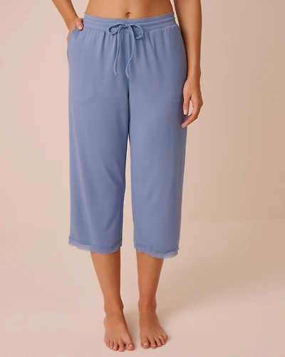 Logo Lace Trim Super Soft Pajama Capris