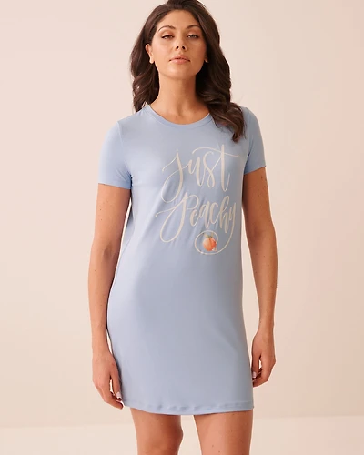 Peach Print Super Soft Short Sleeve Sleepshirt