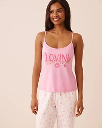 Watercolour Floral Print Super Soft Cami with Shelf Bra