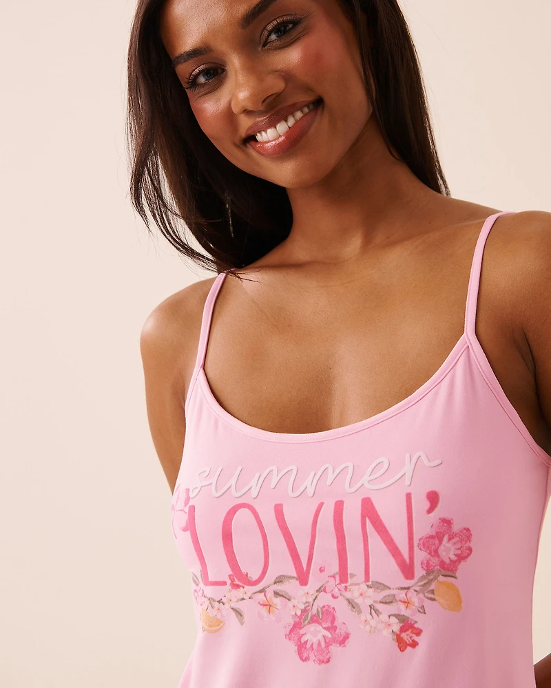 Watercolour Floral Print Super Soft Cami with Shelf Bra