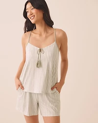 Camisole ultra douce fines rayures à soutien intégré