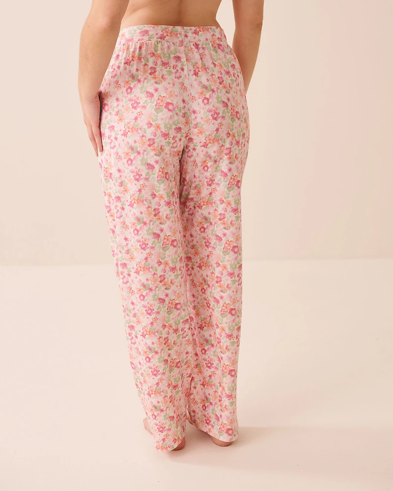 Pantalon de pyjama ultra doux imprimé floral aquarelle