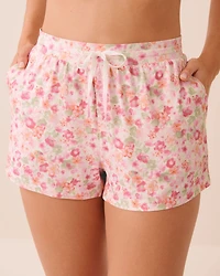 Watercolour Floral Print Super Soft Pajama Shorts