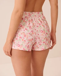 Watercolour Floral Print Super Soft Pajama Shorts