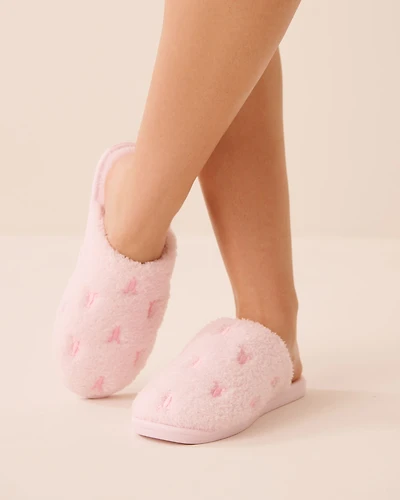 Lobster Embroidered Curly Fur Slippers