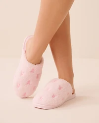 Lobster Embroidered Curly Fur Slippers