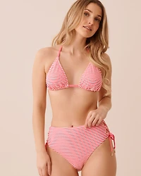 BRIGHT FUCHSIA High Waist Cheeky Bikini Bottom