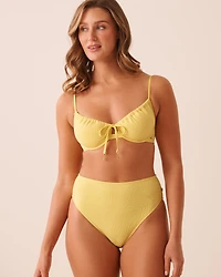 Bas de bikini brésilien taille haute EARTHY GREEN