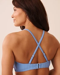 LILAC BLUE D Cup Bandeau Bikini Top