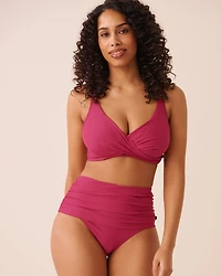TEAL GREEN Draped High Waist Bikini Bottom
