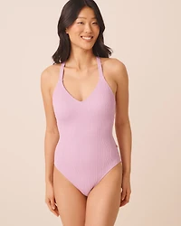 SWEET LILAC Racerback One-piece Swimsuit