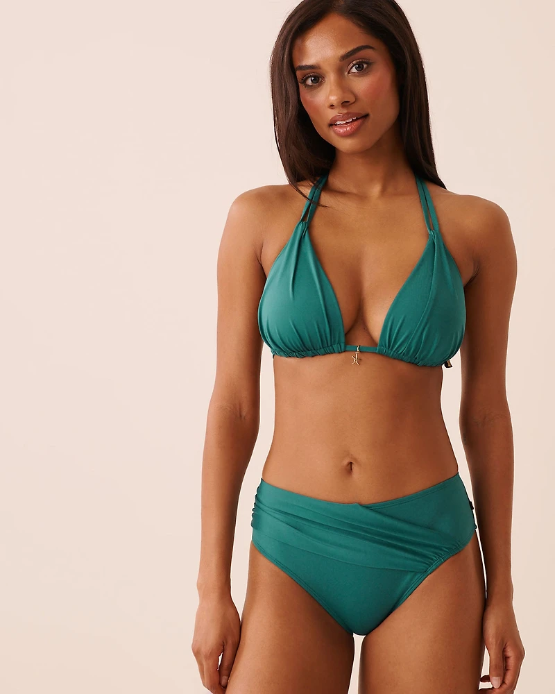 TEAL GREEN Mid Waist Bikini Bottom
