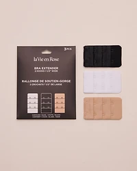 3Pcs Set of 1 1/2'' Wide 2-Hook Bra Extenders