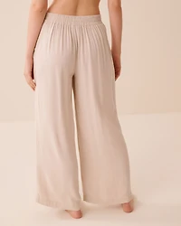 Pantalon jambe large en lin mélangé