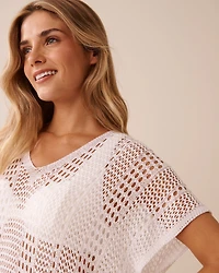 Tunique manches courtes en crochet