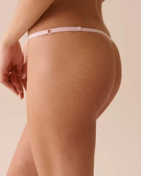 Adjustable Embroidered Mesh String Panty