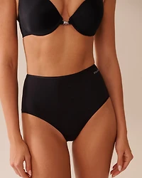 Culotte bikini taille haute microfibre dos lisse