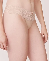 Lot de 5 culottes tanga microfibre et large bande dentelle