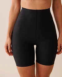 Medium Support Microfiber High Waist Mid-Thigh Shaper Shorts