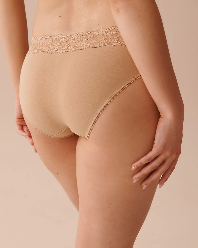 Cotton and Lace Band Bikini Panty