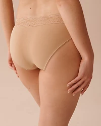 Cotton and Lace Band Bikini Panty