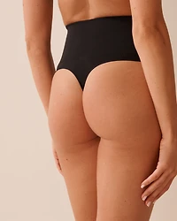 Culotte tanga taille haute maintien léger tissu sans coutures