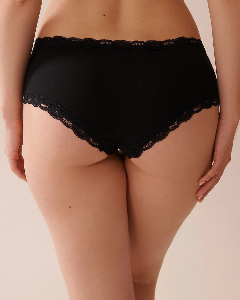 Culotte garçonne ultra douce bordure de dentelle
