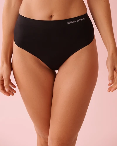 Seamless Fabric High Waist Thong Panty