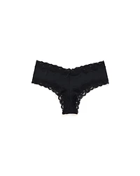 Culotte cheeky microfibre et bordure de dentelle