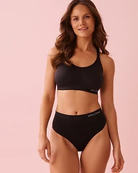 Culotte tanga taille haute en tissu sans coutures