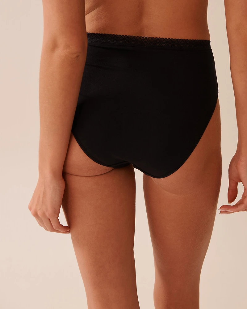 Super Soft Lace Trim High Waist Bikini Panty