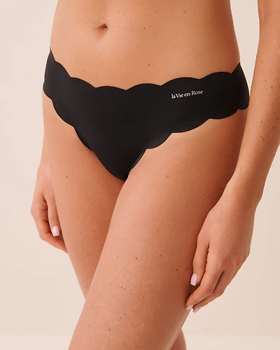 Scalloped Microfiber Brazilian Panty