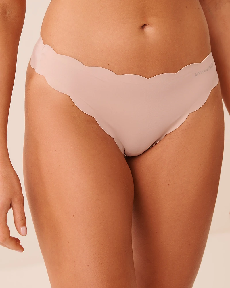 Scalloped Microfiber Thong Panty