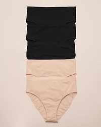 Lot de 5 culottes bikini taille haute en coton