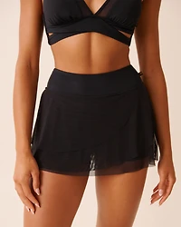 BLACK Mesh Skirt Bikini Bottom