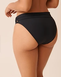 BLACK Twisted Waistband Bikini Bottom