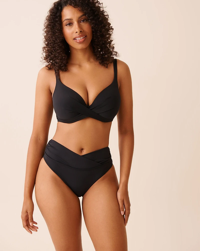 BLACK Twisted Waistband Bikini Bottom