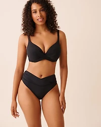 BLACK Twisted Waistband Bikini Bottom